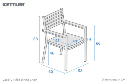 Elba 6 Seater Aluminium & Teak Outdoor Dining Set