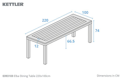 Elba 6 Seater Aluminium & Teak Outdoor Dining Set