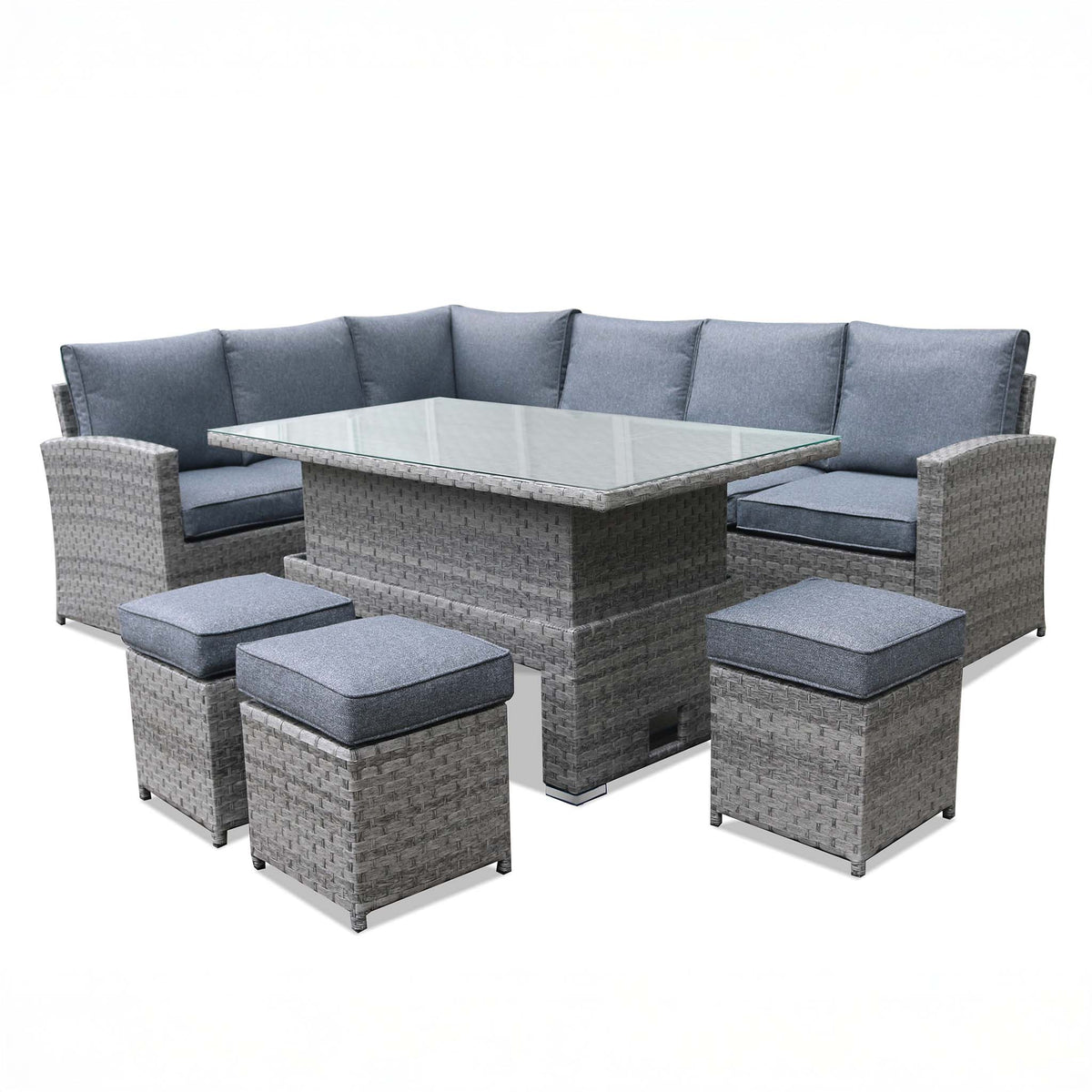 Sofa Aid Rising MELODY Corner Sofa with Rising Table and 3 Stools in Grey – The Home ...