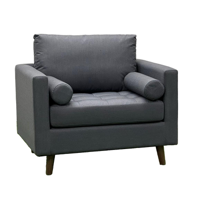 STANBERRY Armchair with 2 Bolster Cushions in Grey