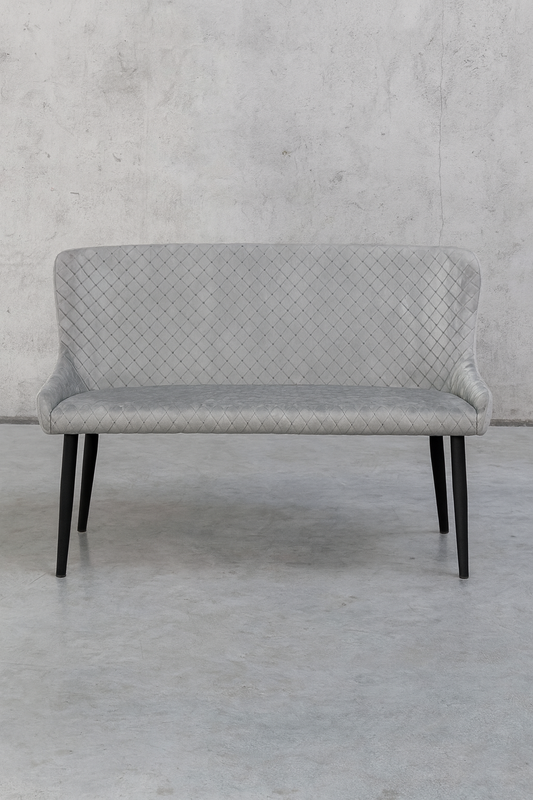 Monty Light Grey Bench with Back