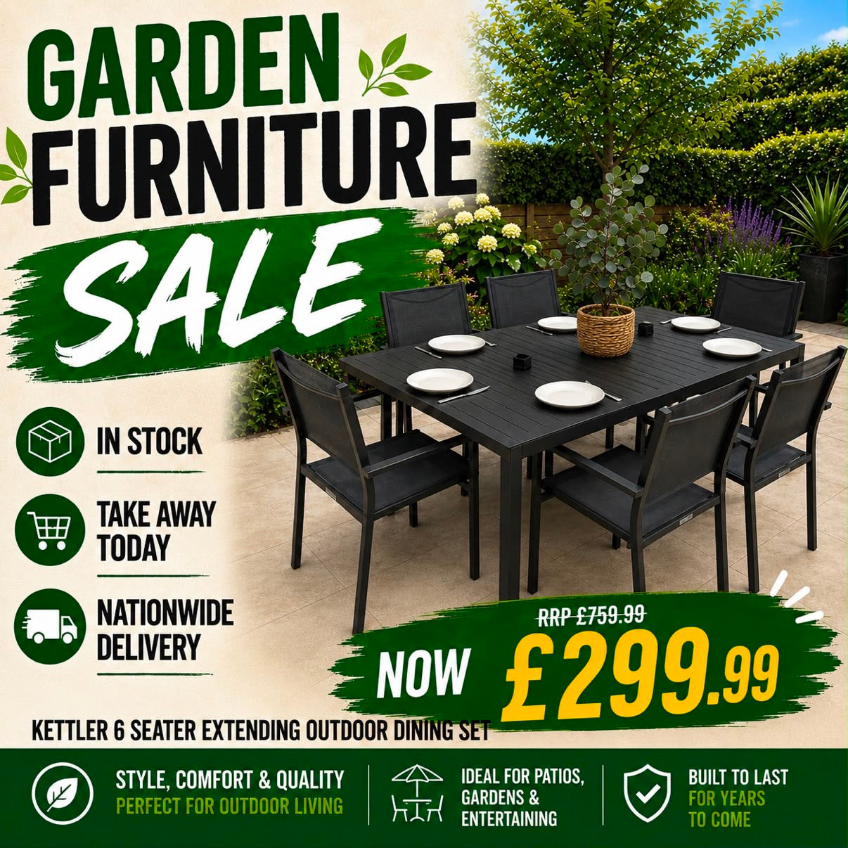 SENTO Dining Set 6 Seat