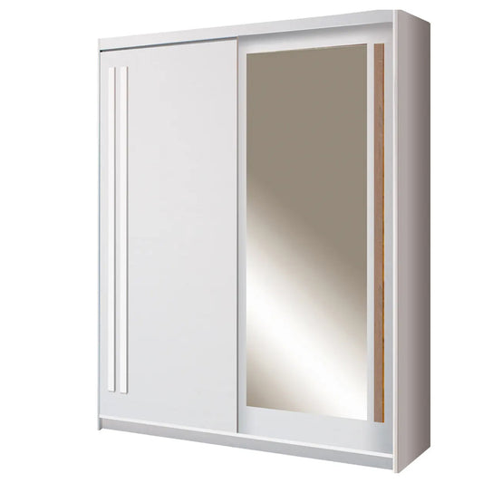 EFFECT 175cm Sliding Wardrobe - White with Mirror