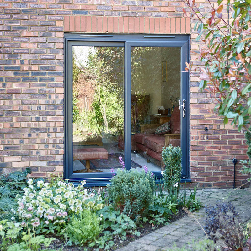 Double Patio Doors in Grey Aluminium