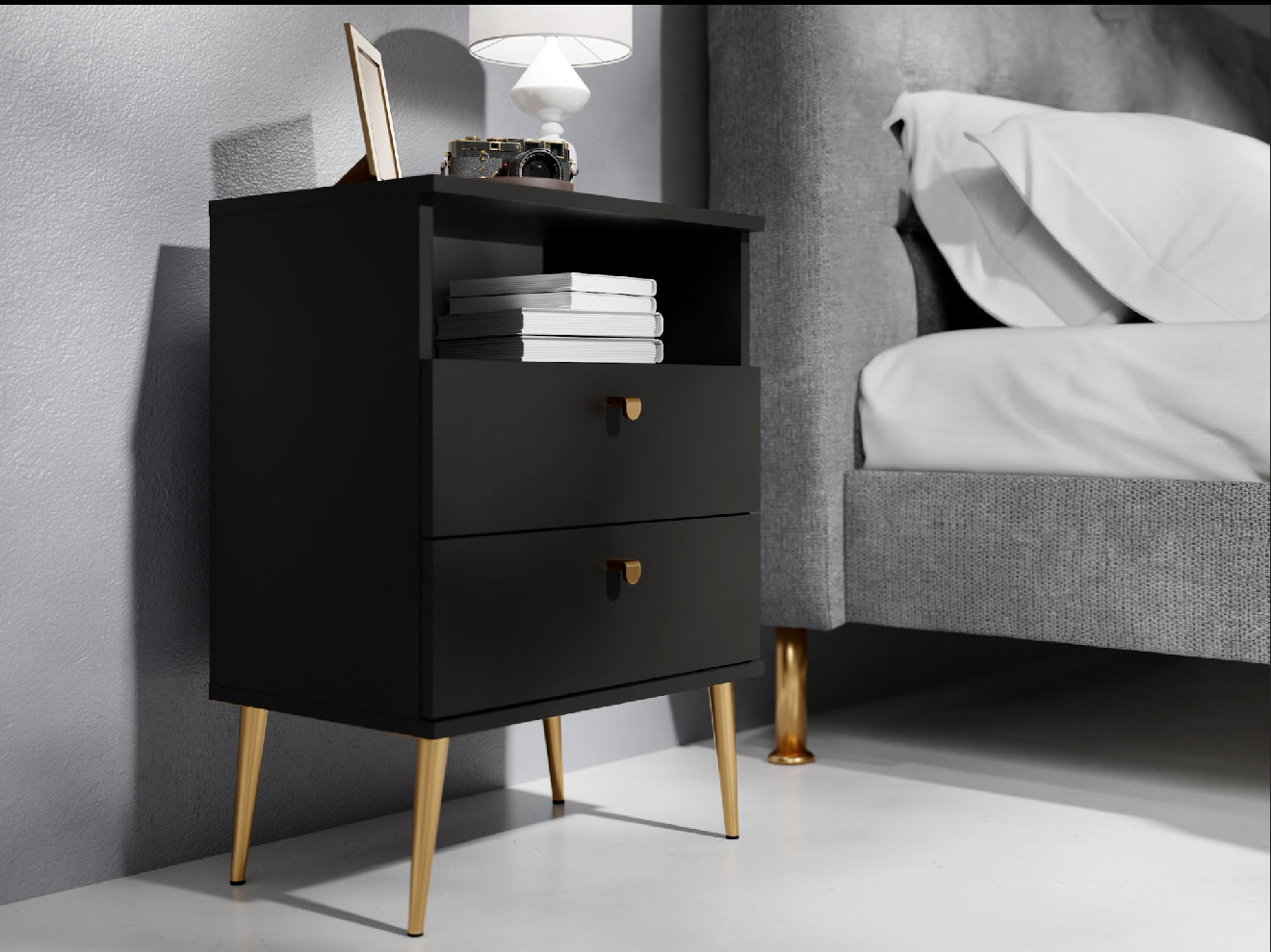 HIGH Bedside Table - Black