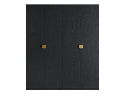 MOND 180cm Large Combo Wardrobe – Black Graphite 4 Door