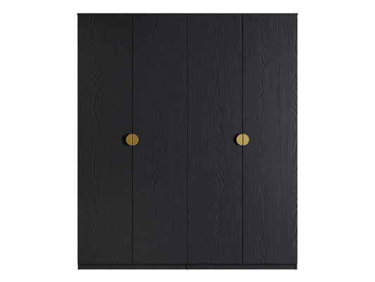 MOND 180cm Large Combo Wardrobe – Black Graphite 4 Door