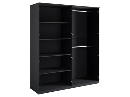 MOND 180cm Large Combo Wardrobe – Black Graphite 4 Door