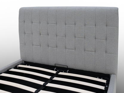 BERKELEY Ottoman Bed – Double (Light Grey Fabric) | Direct Home Delivery