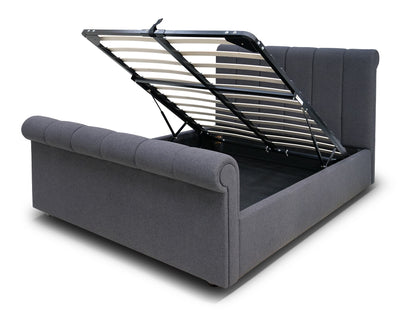 CONAUGHT Ottoman Bed – Double (Dark Grey Fabric) | Direct Home Delivery