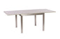 PETRA 90cm Flip Top Dining Table – Concrete Effect & Brushed Steel Base