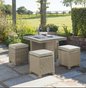 Palma 4 Seat Outdoor Wicker Cube Dining Set