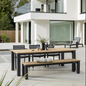 Elba 6 Seater Aluminium & Teak Outdoor Dining Set
