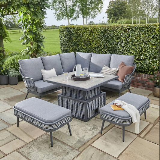 Malo Corner Sofa Set with Adjustable Table