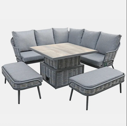 Malo Corner Sofa Set with Adjustable Table
