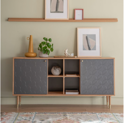 NEWBURY Sideboard with Carved Door & Brass Detail