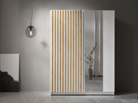 DALIA 150cm Sliding Wardrobe (White & Artisan Oak)
