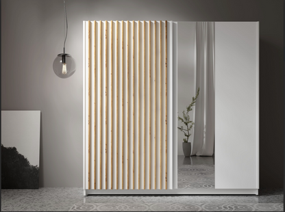 DALIA 200cm Sliding Wardrobe (White & Artisan Oak)