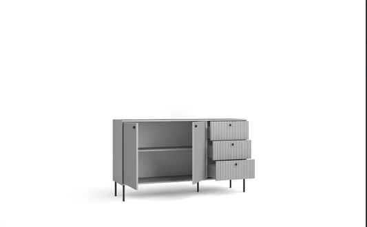 IRIS KOMODA Chest of Drawers – Grey 2 Door 3 Drawer Storage Unit