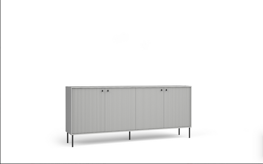 IRIS KOMODA – Grey 4 Door Komoda Cabinet with Storage