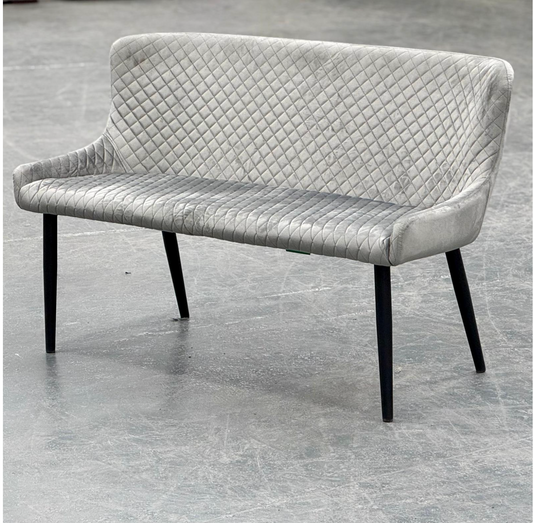 Monty Light Grey Bench with Back