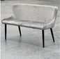 Monty Light Grey Bench with Back