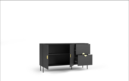 MOND 4 Drawer Sideboard | Black Graphite 2 Door 2 Drawer
