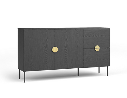 MOND 4 Drawer Sideboard | Black Graphite 2 Door 2 Drawer