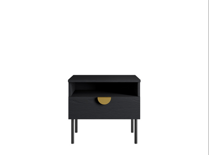 MOND Bedside Table | Set of 2 Black Graphite Bedside Cabinets