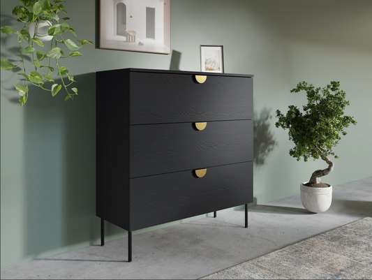 MOND 3 Drawer Chest | Black Graphite 3 Drawer Chest