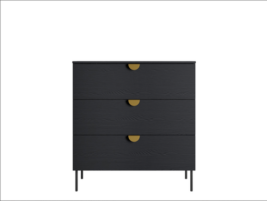 MOND 3 Drawer Chest | Black Graphite 3 Drawer Chest