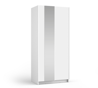 SOFIA 80cm | White Sliding Wardrobe with Mirror