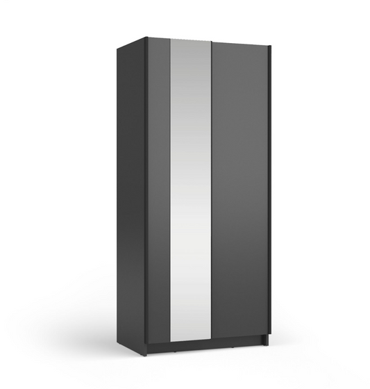 SOFIA 80cm | Black Sliding Wardrobe with Mirror