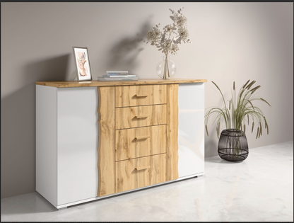WOOD Chest of Drawers – Alpine White & Oak Wotan