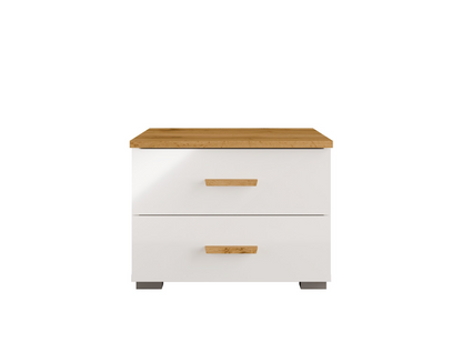WOOD Bedside Tables | Alpine White & Oak Wotan (Set of 2)