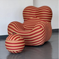 Mambo Red Armchair with Ottoman.
