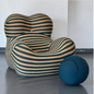 Mambo Blue Armchair with Ottoman
