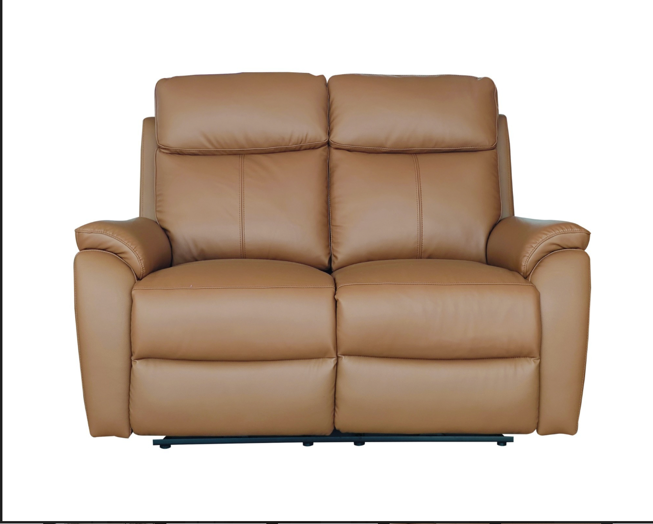 KINGSTON Genuine Leather 2-Seater Recliner Sofa – Tan