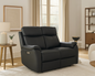KINGSTON Genuine Leather 2-Seater Recliner Sofa – Black
