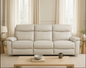 KINGSTON Genuine Leather 3-Seater Recliner Sofa – Pewter