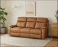 KINGSTON Genuine Leather 3-Seater Recliner Sofa – Tan