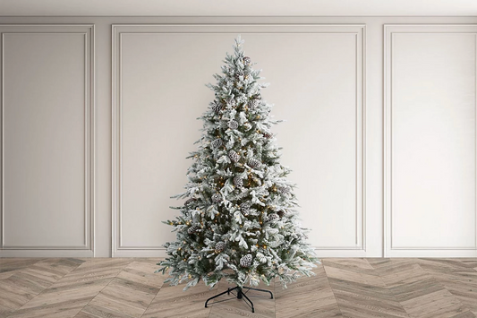 FROSTED WINTERFOLD FIR 7.5ft Pre-Lit Tree – 600 LED, 8 Function