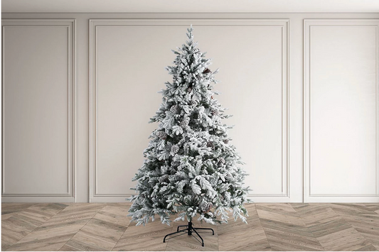 FROASTED WINTERFOLD SLIM FIR 8.5ft Pre-Lit Tree – 550 LED, 8 Function