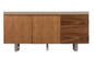 PETRA Wide Sideboard – Walnut Finish with Stone Top (Pre-Order, 21-Day Lead Time)