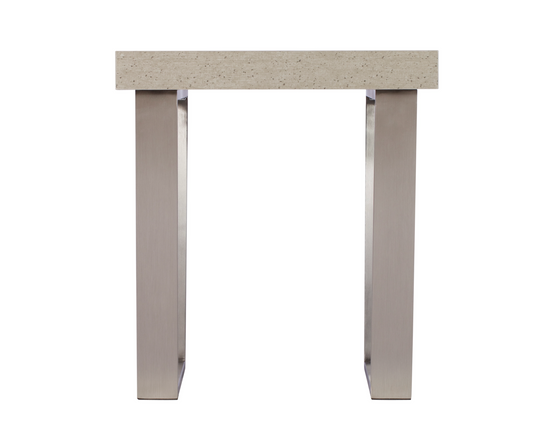 PETRA Lamp Table – Stone Effect with Brushed Metal Legs (Pre-Order, 21-Day Lead Time)