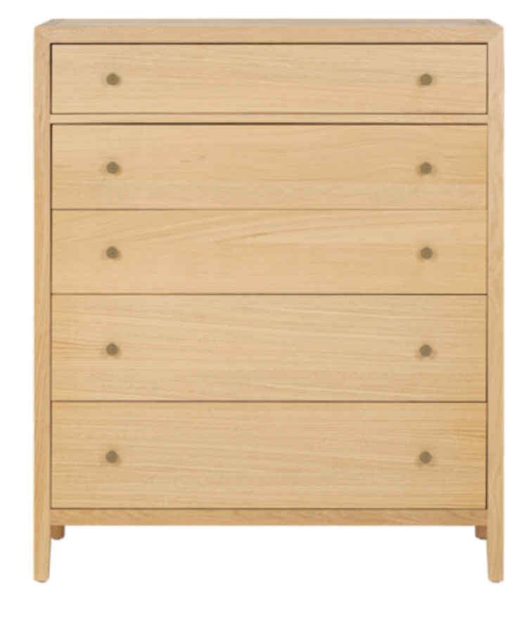BLOCKLEY Pale Oak 5 Drawer Chest