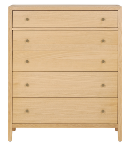 BLOCKLEY Pale Oak 5 Drawer Chest