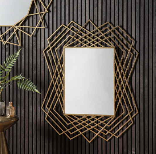 SPECTER Gold Geometric Wall Mirror