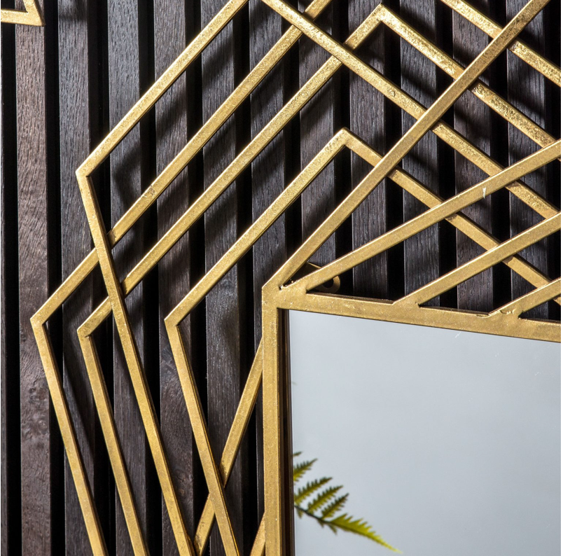 SPECTER Gold Geometric Wall Mirror