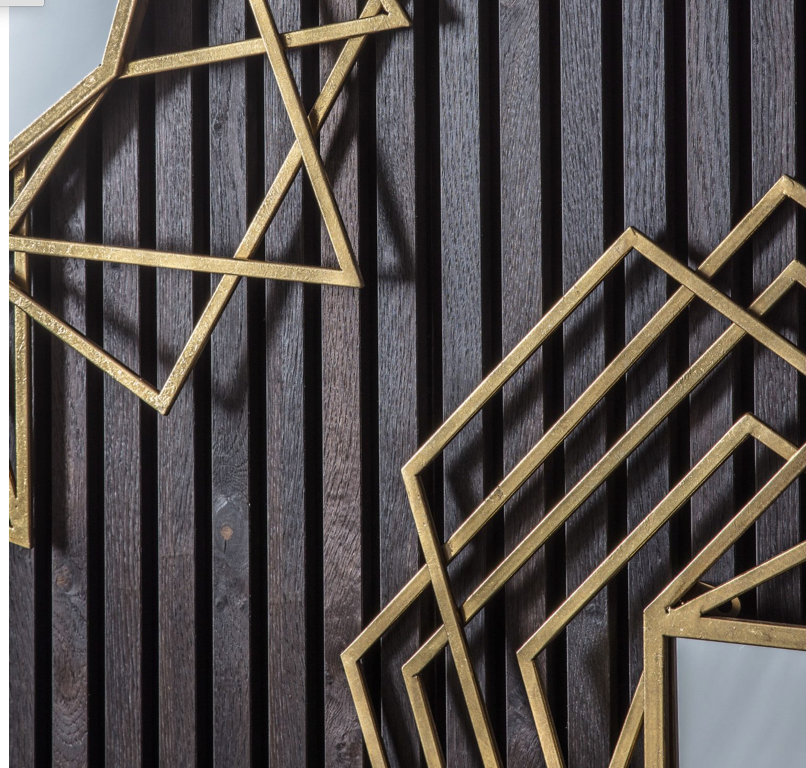 SPECTER Gold Geometric Wall Mirror